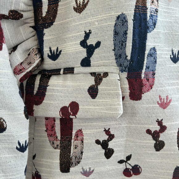 Chepè Ecru Multicolor Cactus Jacquard Ruffled Blazer with Metallic Thread – EU S - Picture 10 of 12